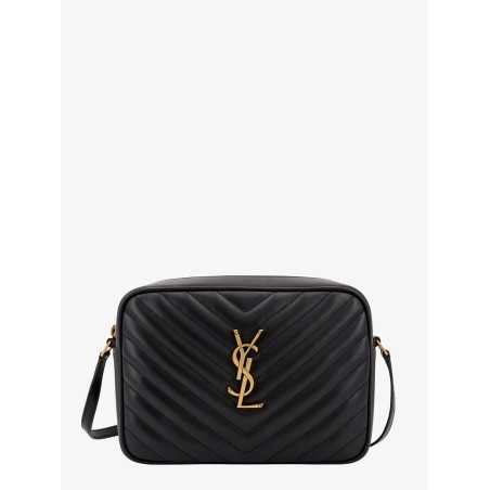 Quilted leather camera bag shoulder bag