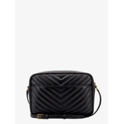 Quilted leather camera bag shoulder bag