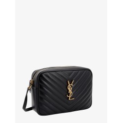 Quilted leather camera bag shoulder bag