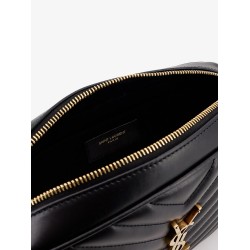 Quilted leather camera bag shoulder bag