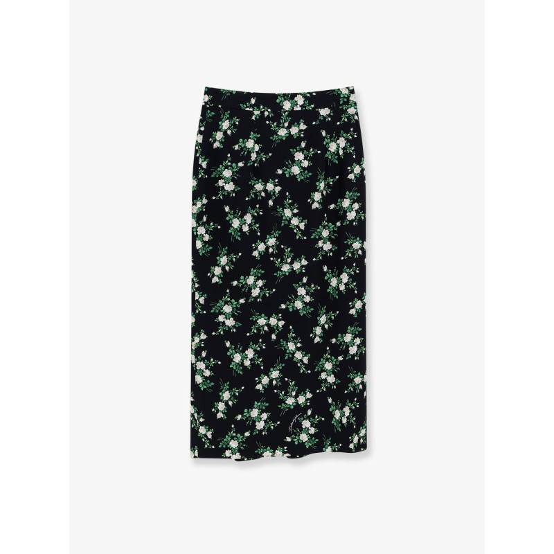 Silk skirt with floral print