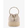Bon Bon raffia and canvas bucket bag