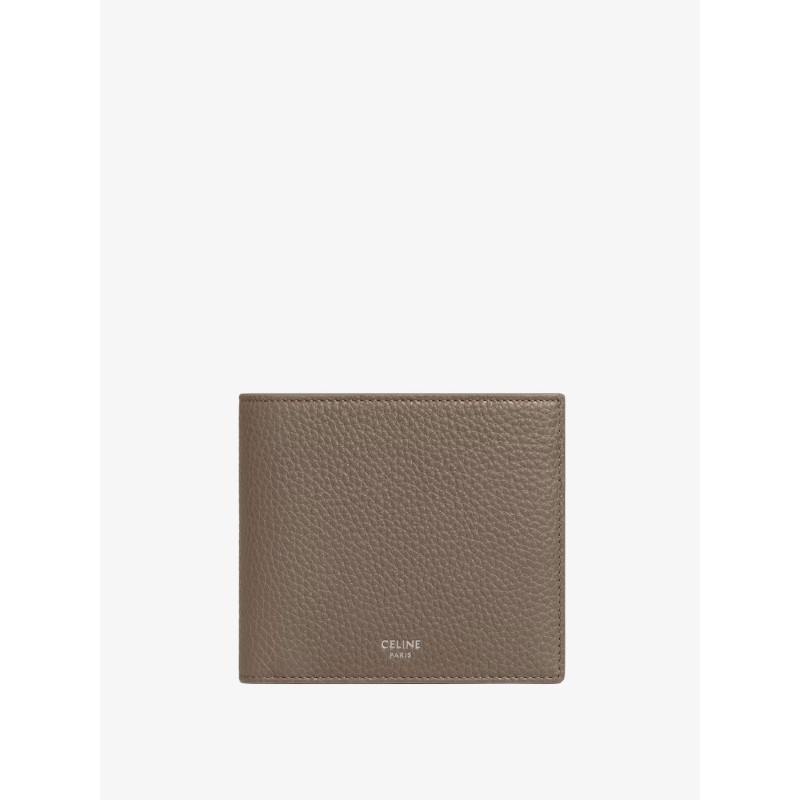 Hammered leather bi-fold wallet