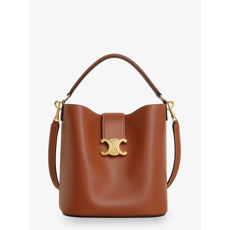 Medium Louise bucket bag with metal Triomphe logo