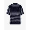 Cotton and linen polo shirt with striped pattern