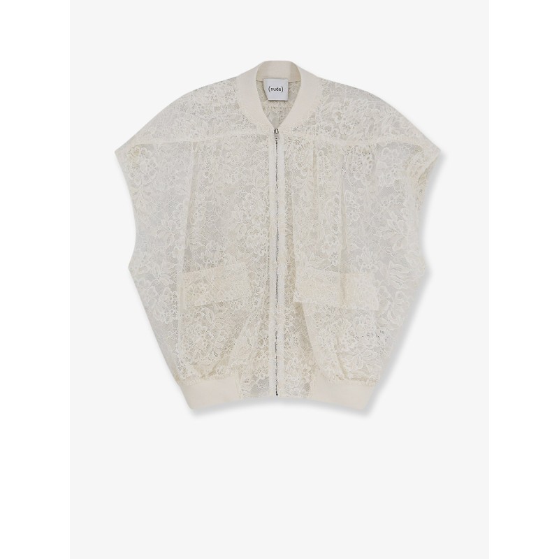 Sleeveless lace jacket