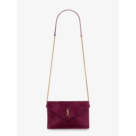 Suede crossbody with metal Cassandre logo