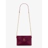 Suede crossbody with metal Cassandre logo