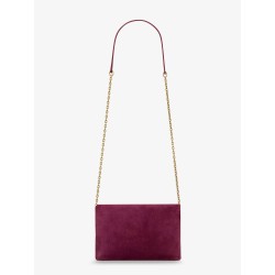 Suede crossbody with metal Cassandre logo