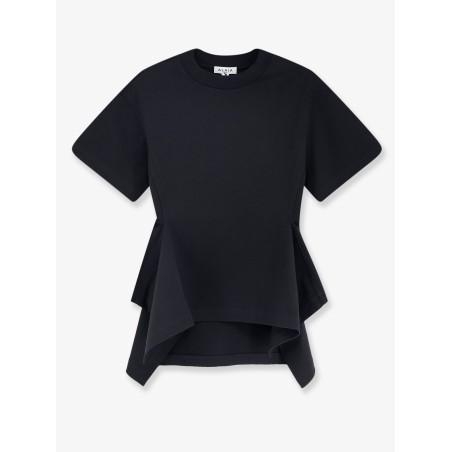 Paneled cotton T-shirt