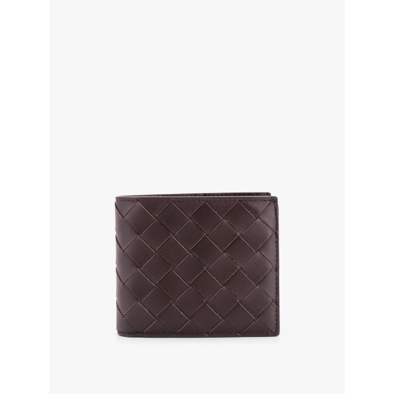 Leather wallet with Intrecciato pattern