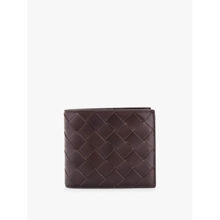 Leather wallet with Intrecciato pattern