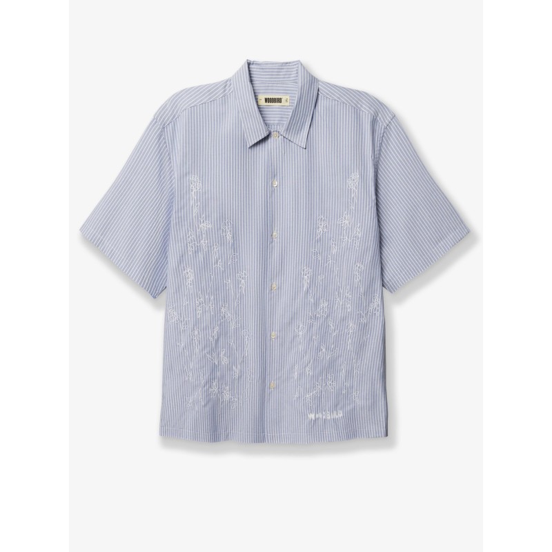 Wbwang Ox Flower striped cotton shirt
