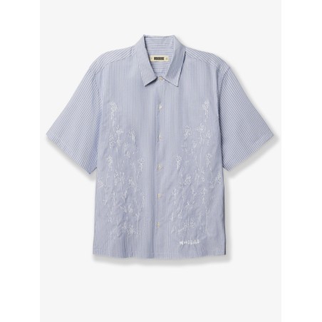 Wbwang Ox Flower striped cotton shirt
