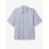 Wbwang Ox Flower striped cotton shirt