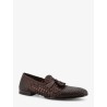 Unique leather loafers with woven detail