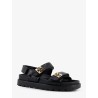 Mellow leather sandals with metal logo on the side