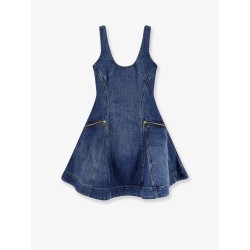 Flared denim mini dress