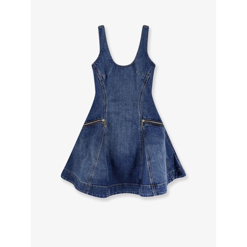 Flared denim mini dress