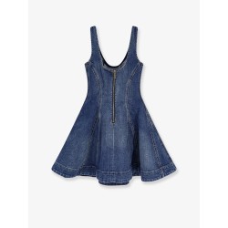 Flared denim mini dress