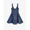 Flared denim mini dress