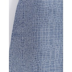 Rhinestone Croc Effect denim dress