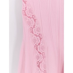 Knit Lace Insert midi dress