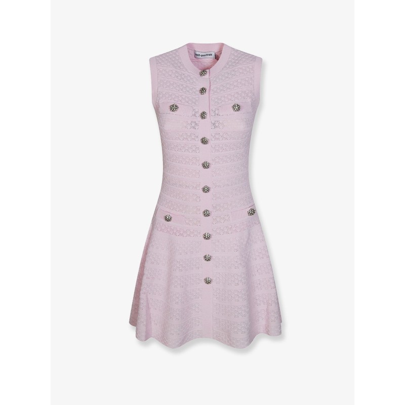 Pointelle Diamante Knit dress