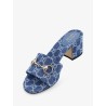 GG denim sandals with metal Horsebit