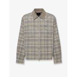 Corduroy shirt with check motif