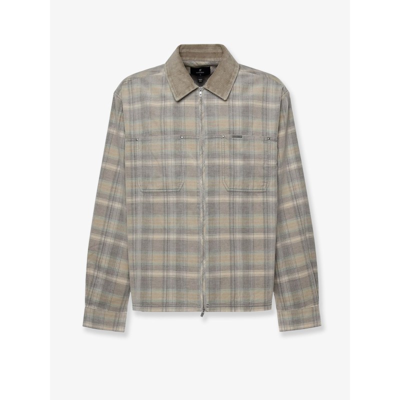 Corduroy shirt with check motif