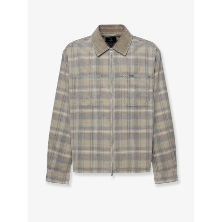 Corduroy shirt with check motif