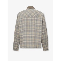 Corduroy shirt with check motif