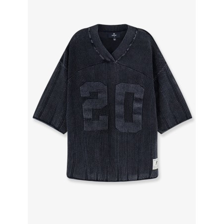 Cotton sweater with logo patch on the bottom