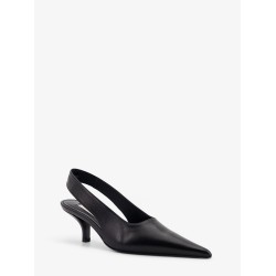 Slingback decolleté in pelle con effetto cocco