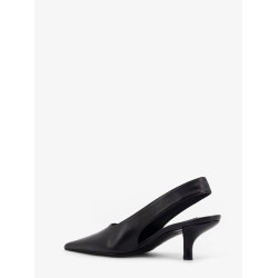 Slingback decolleté in pelle con effetto cocco