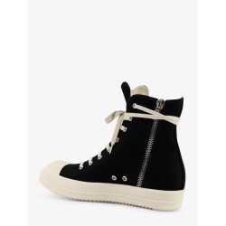 Denim sneakers with side embroidered logo