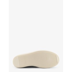 Denim sneakers with side embroidered logo