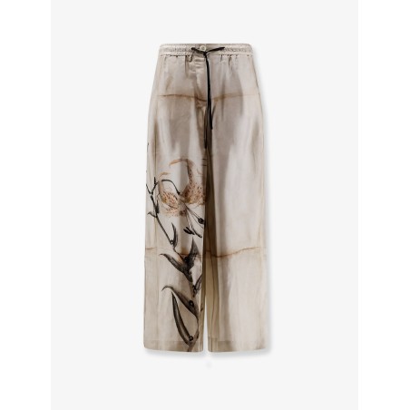 Silk trousers with floral print