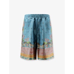 Silk bermuda shorts with floral print