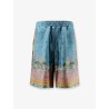 Silk bermuda shorts with floral print