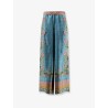 Silk trousers with multicolor print