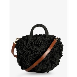 Coral raffia crossbody bag