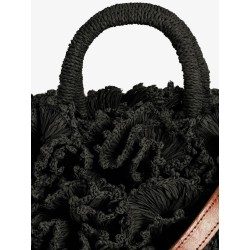 Coral raffia crossbody bag