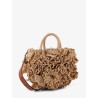 Coral Raffia crossbody bag