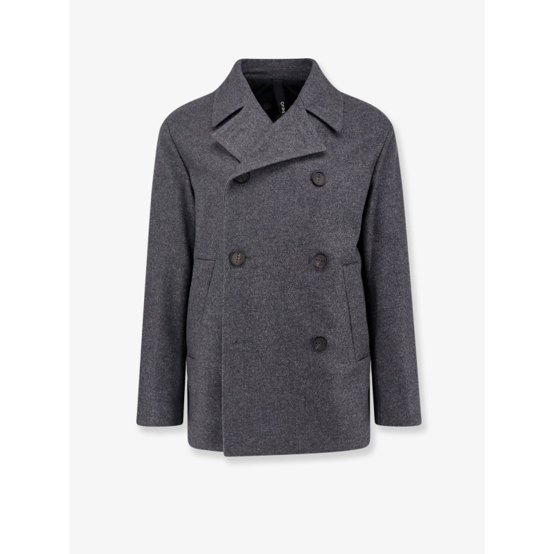 Double-breasted virgin wool blend coat