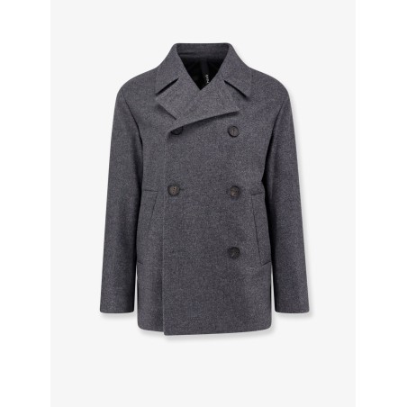 Double-breasted virgin wool blend coat