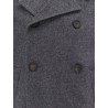 Double-breasted virgin wool blend coat