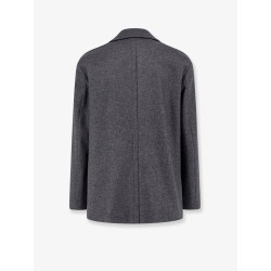 Double-breasted virgin wool blend coat
