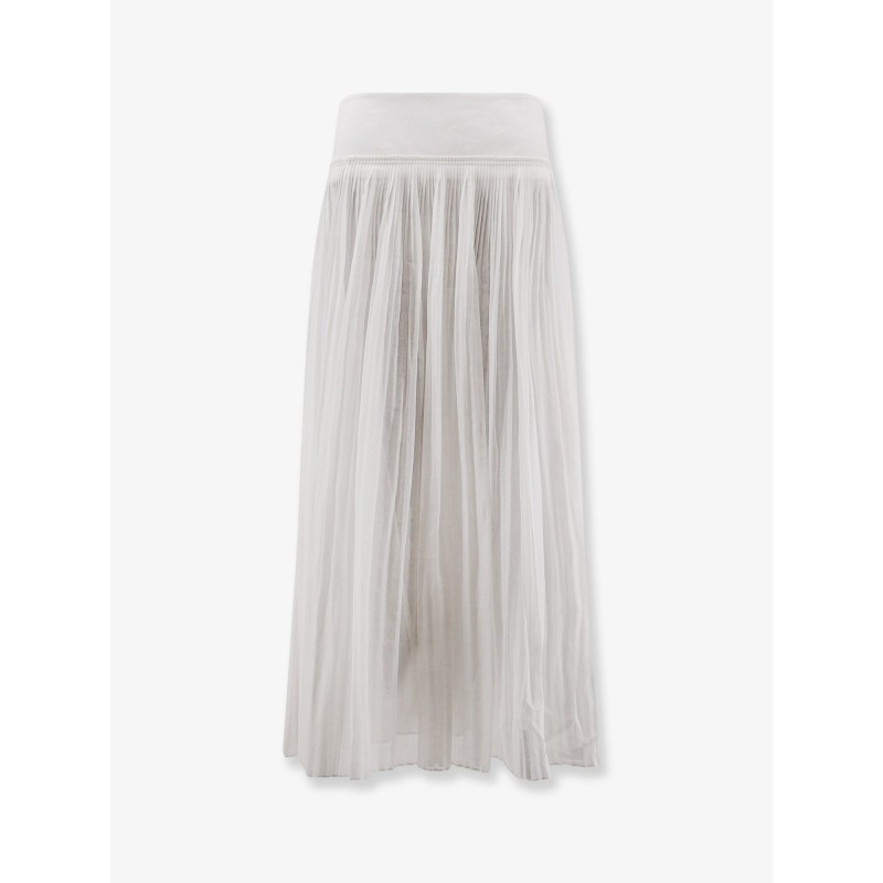 Pleated cotton skirt